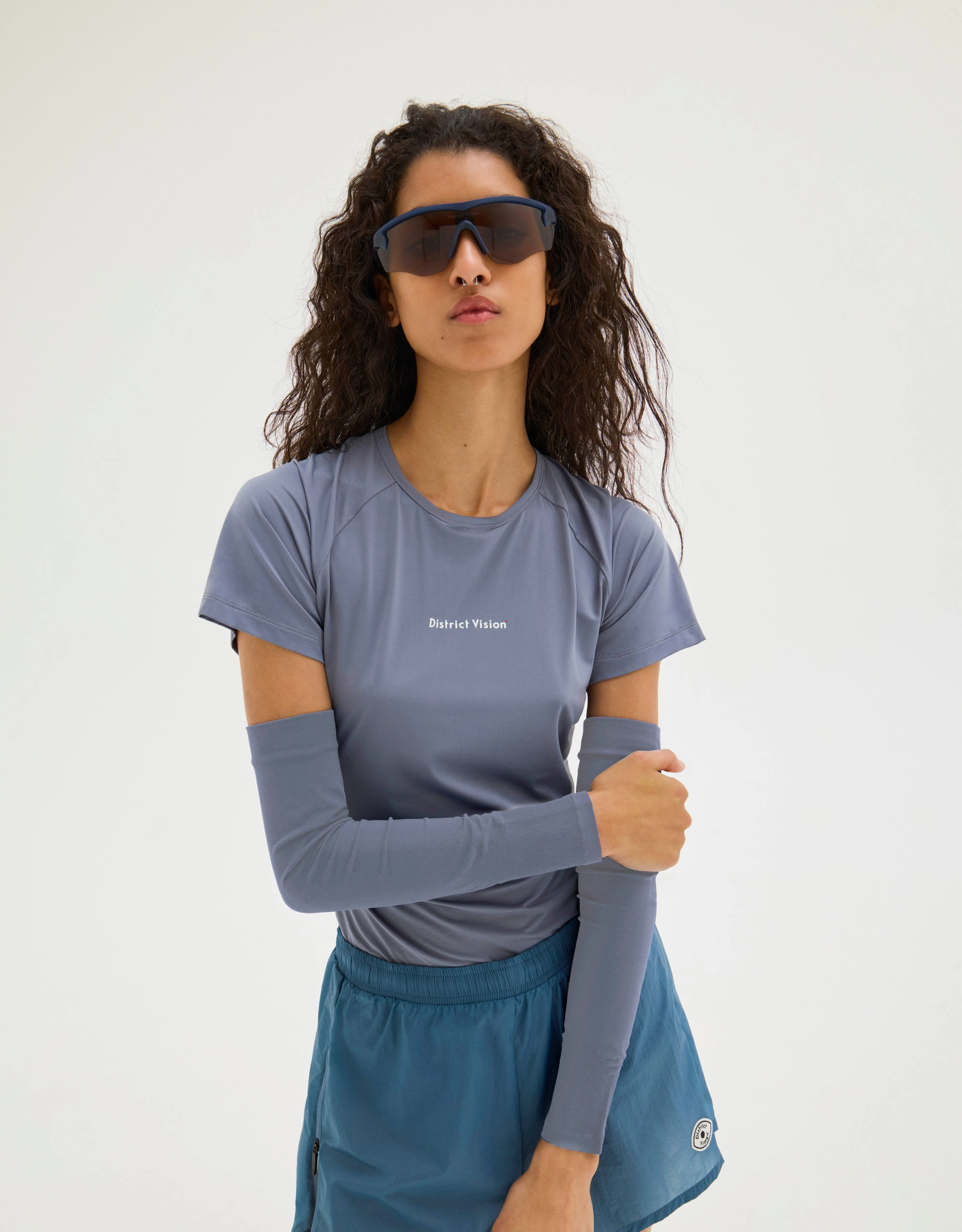 Aloe Short Sleeve Fitted Tee, Marine sold by District Vision product image thumbnail 3