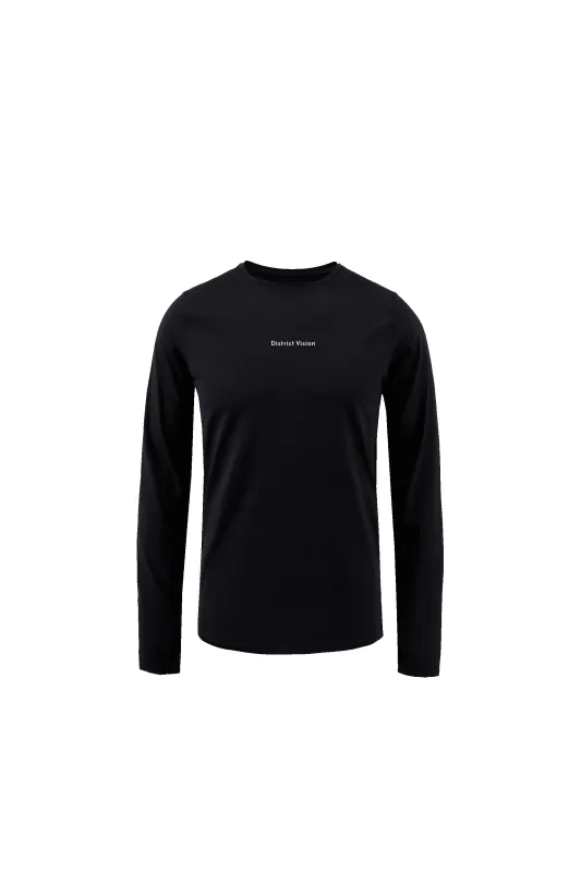 Ultralight Aloe Long Sleeve Tee, Black Wordmark sold by District Vision