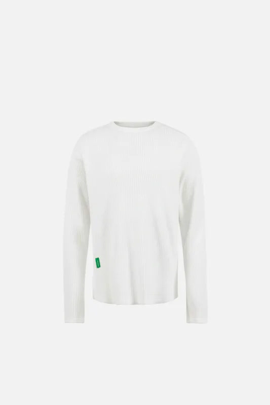 Long Sleeve Waffle Tee, White made by District Vision