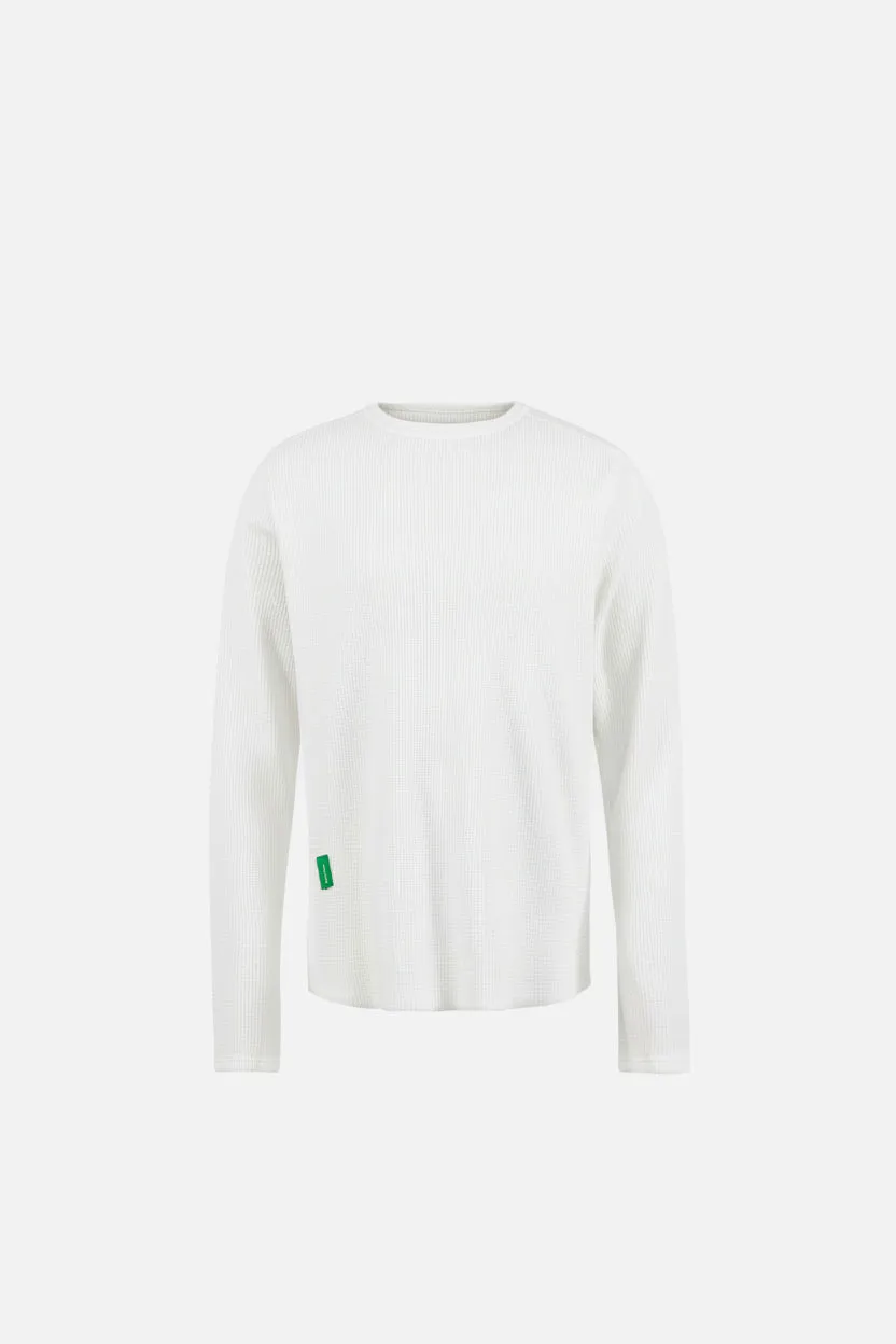 Long Sleeve Waffle Tee, White sold by District Vision