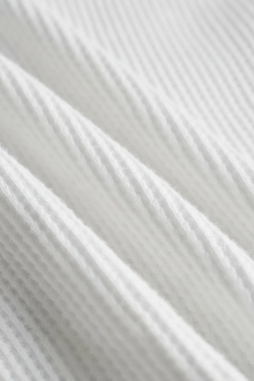 Fitted Long Sleeve Waffle T-Shirt, White sold by District Vision product image thumbnail 4