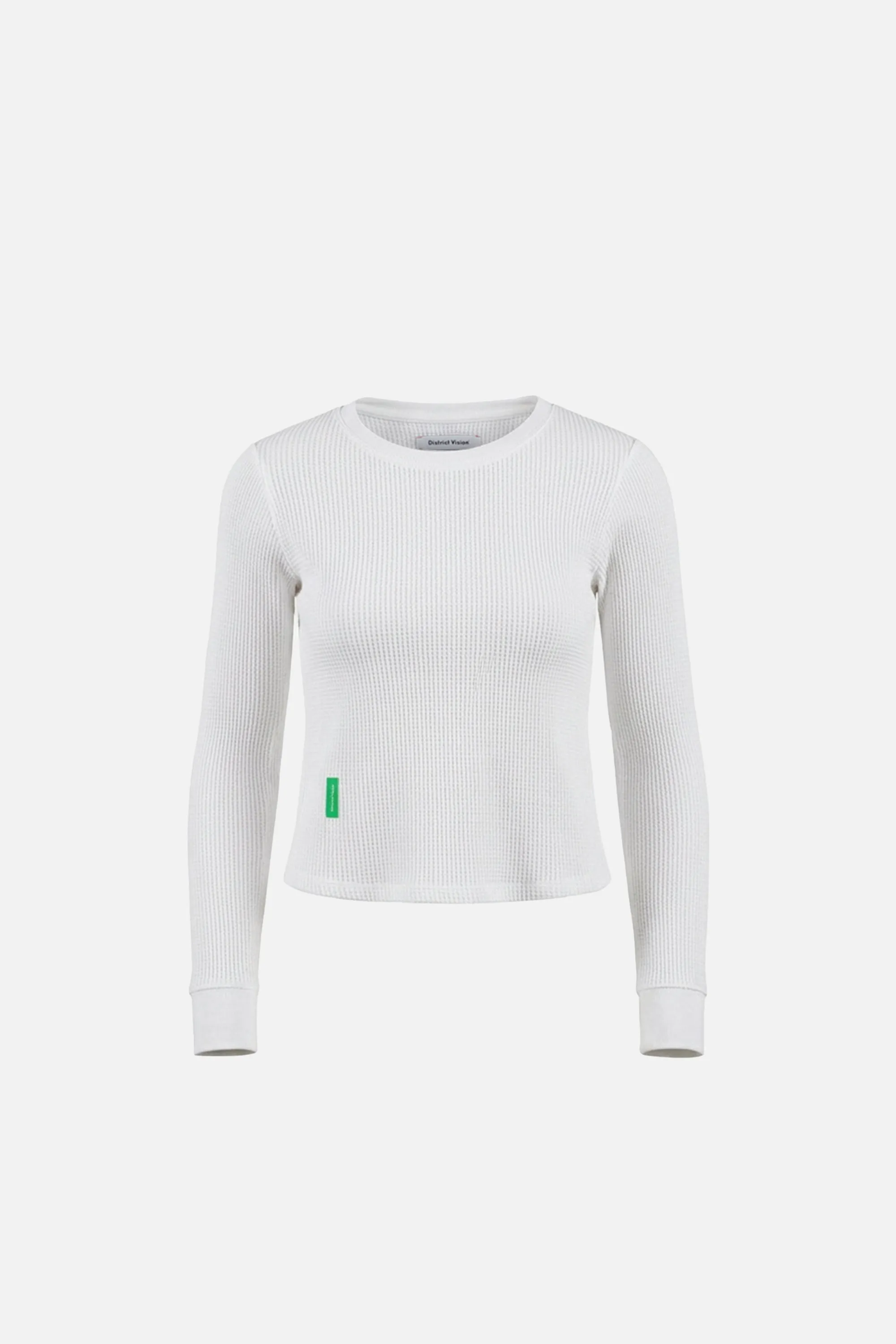 Fitted Long Sleeve Waffle T-Shirt, White sold by District Vision