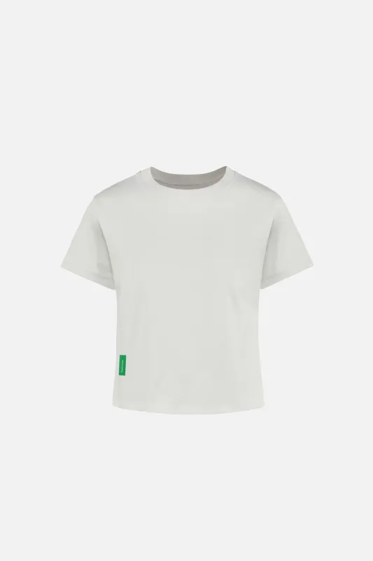Fitted Cropped T-Shirt, Off White made by District Vision