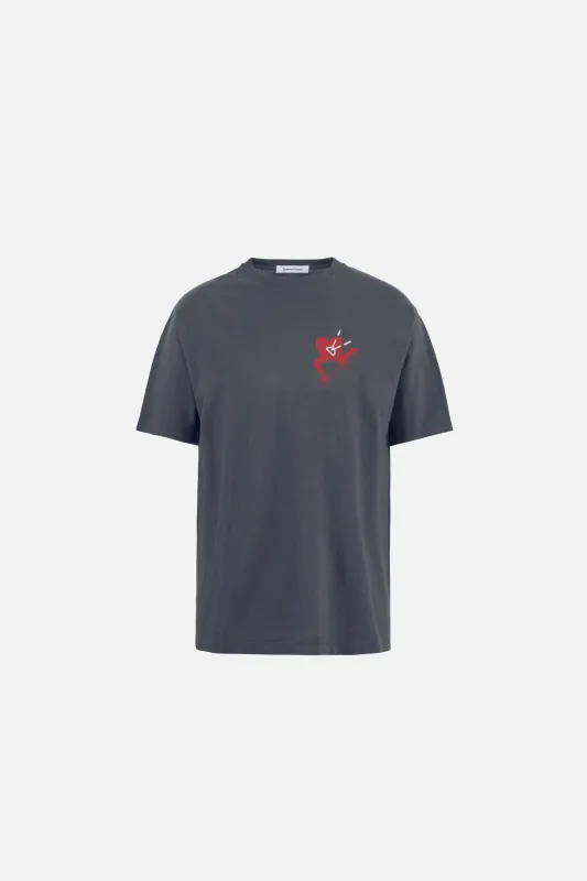 California Cotton Tee, Run With Heart Coastal Grey made by District Vision
