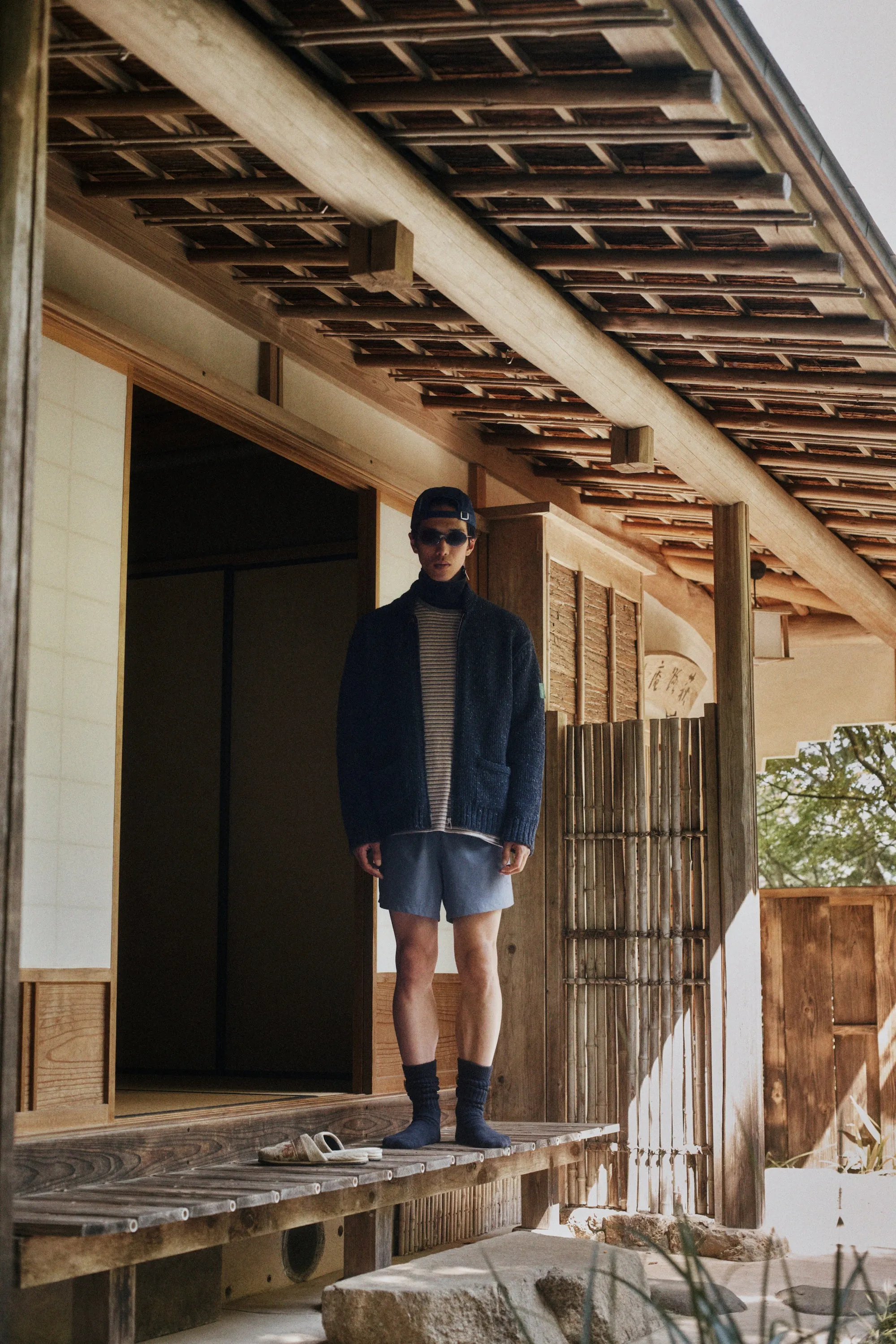 Kilcarra Wool Cardigan, Midnight Tweed sold by District Vision product image thumbnail 5