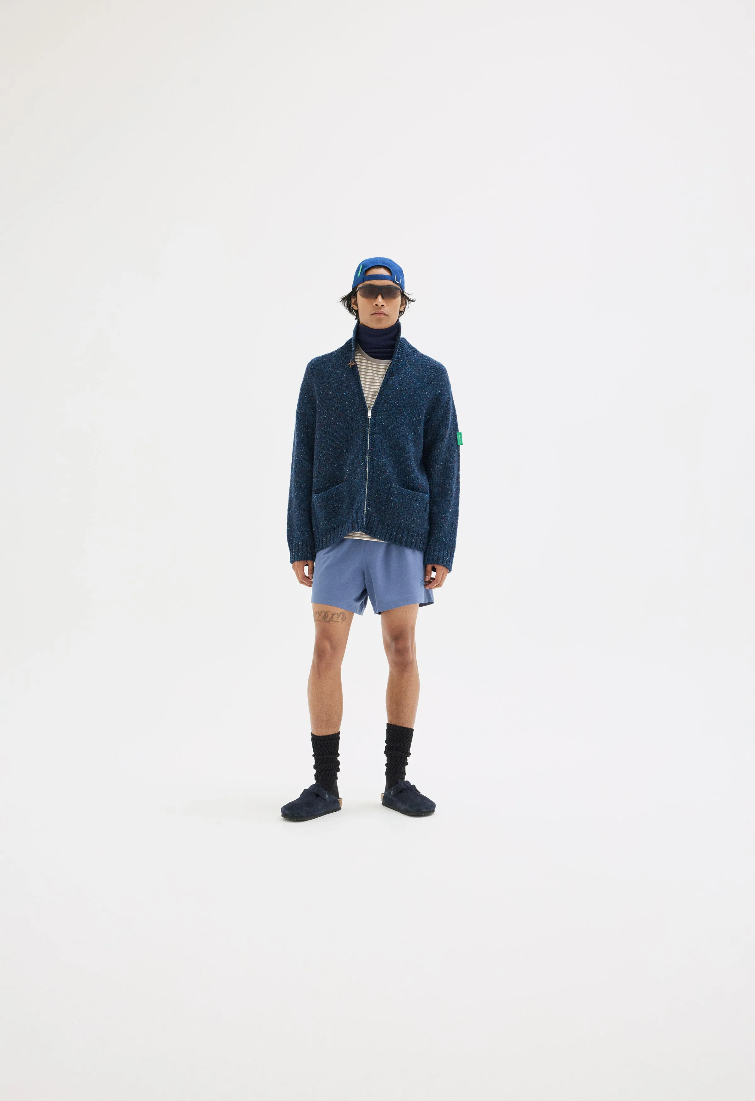 Kilcarra Wool Cardigan, Midnight Tweed sold by District Vision product image thumbnail 4