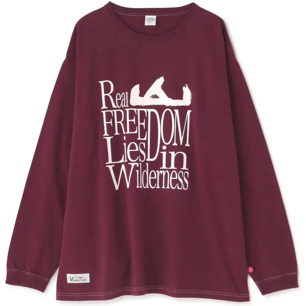 Re:CTN L/S Real Freedom Tee 'Burgundy' sold by Manastash product image thumbnail 5