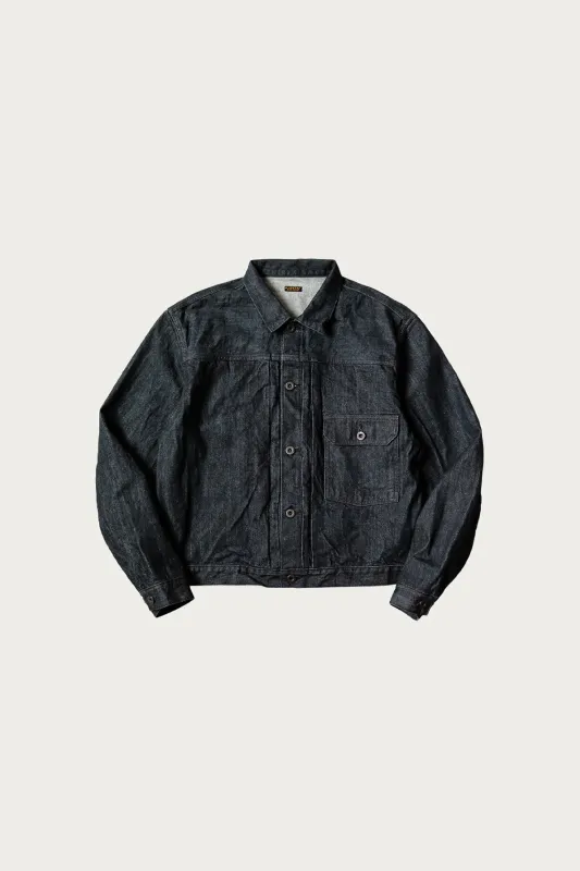14oz BLK Denim 1st JKT - Black made by Kapital