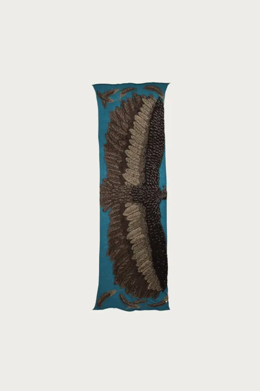 Fulling Wool Scarf OHWASHI - Turquoise made by Kapital