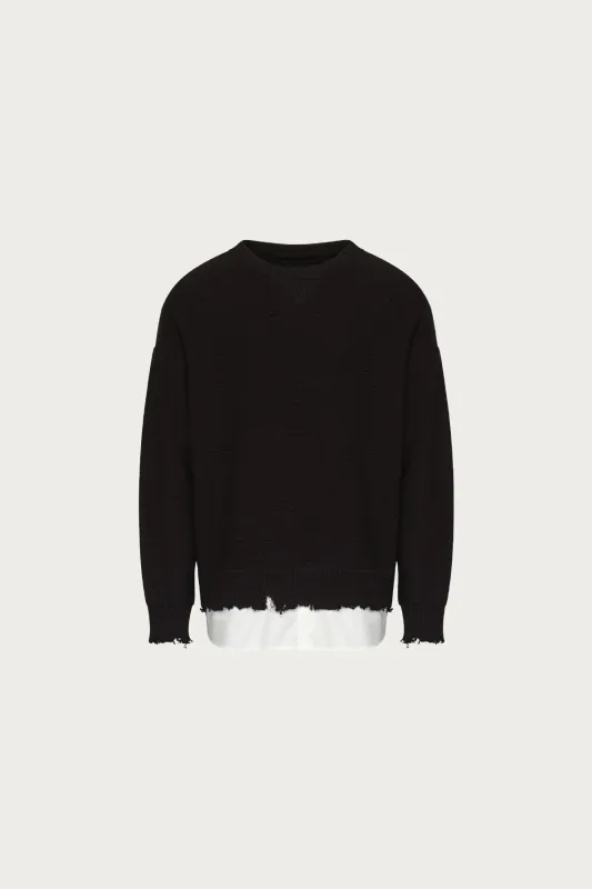 Damaged Crewneck Sweater - Black sold by Canoe Club
