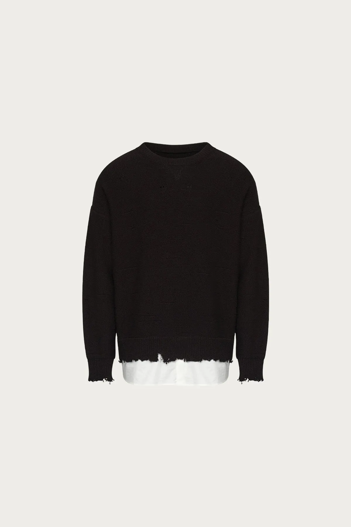 Damaged Crewneck Sweater - Black sold by Canoe Club