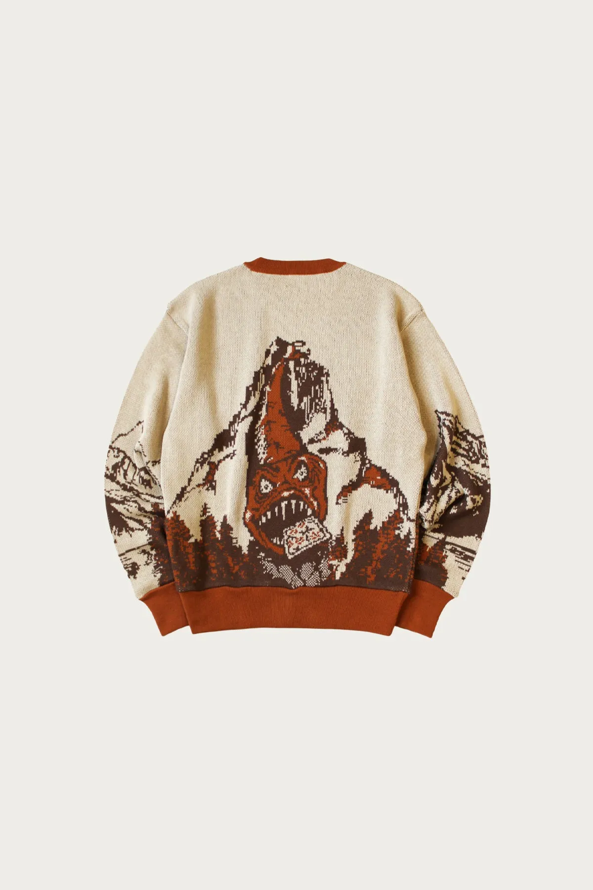 8G Jacquard Knit Vintage Crew Sweater (SLIDE ROCK BOLTER) - Orange sold by Canoe Club product image thumbnail 2