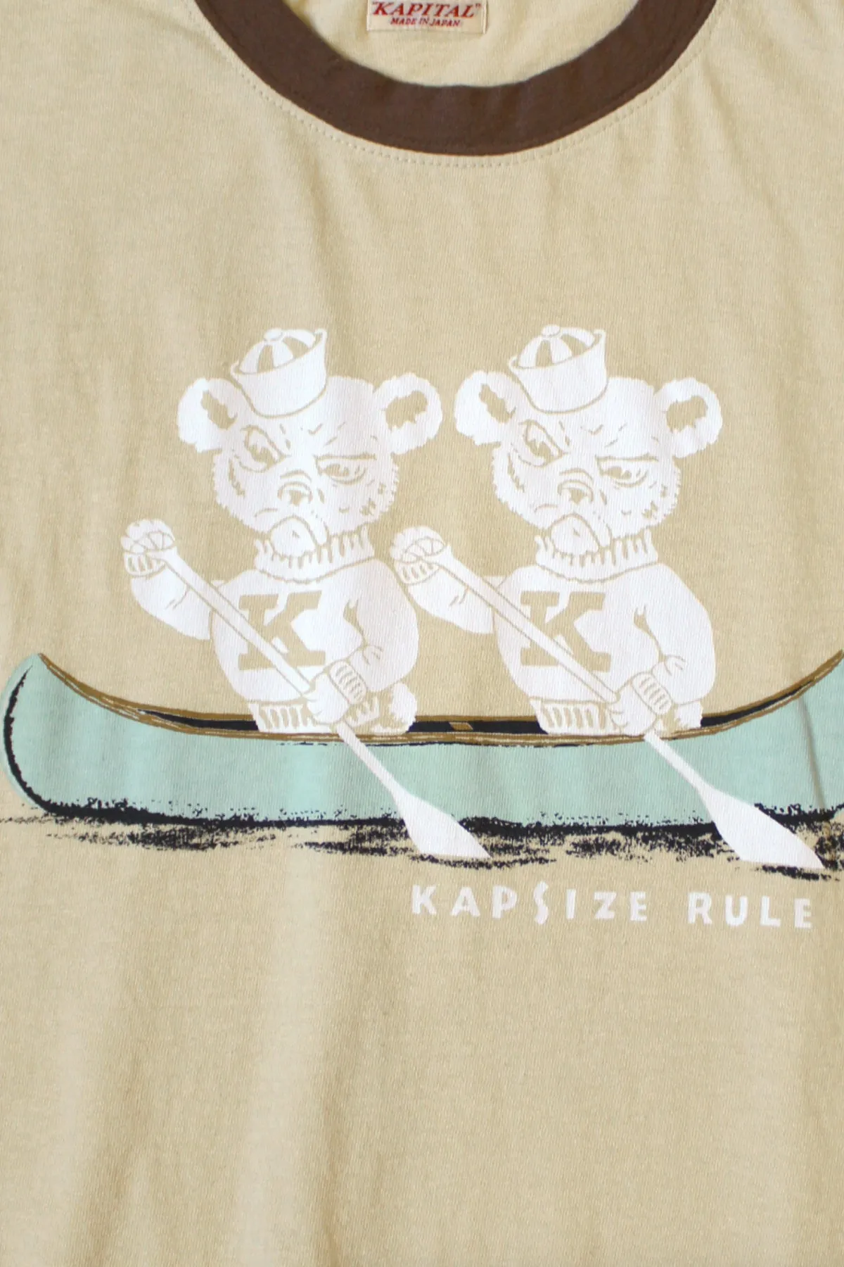 20/- Jersey RINGER T ("K" BEAR) - Beige sold by Canoe Club product image thumbnail 2