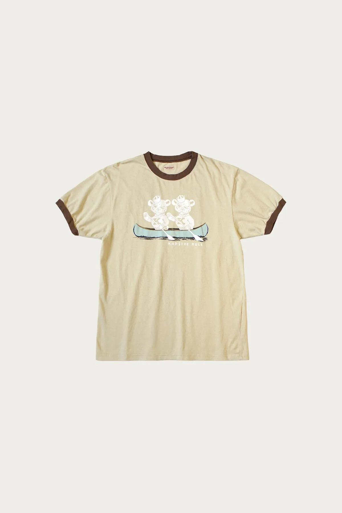 20/- Jersey RINGER T ("K" BEAR) - Beige sold by Canoe Club