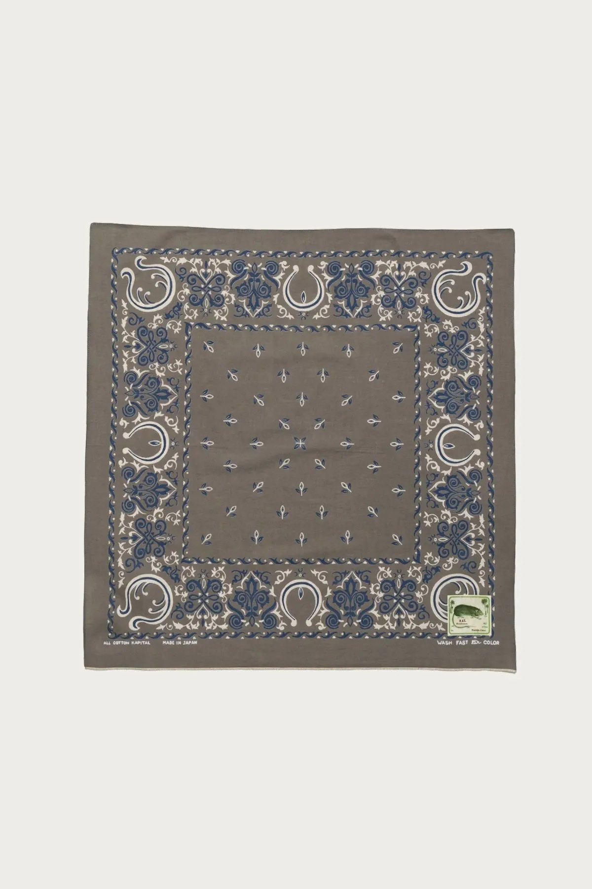 Fastcolor Selvedge Bandanna (Antler NAJA) 20x20 - Khaki sold by Canoe Club