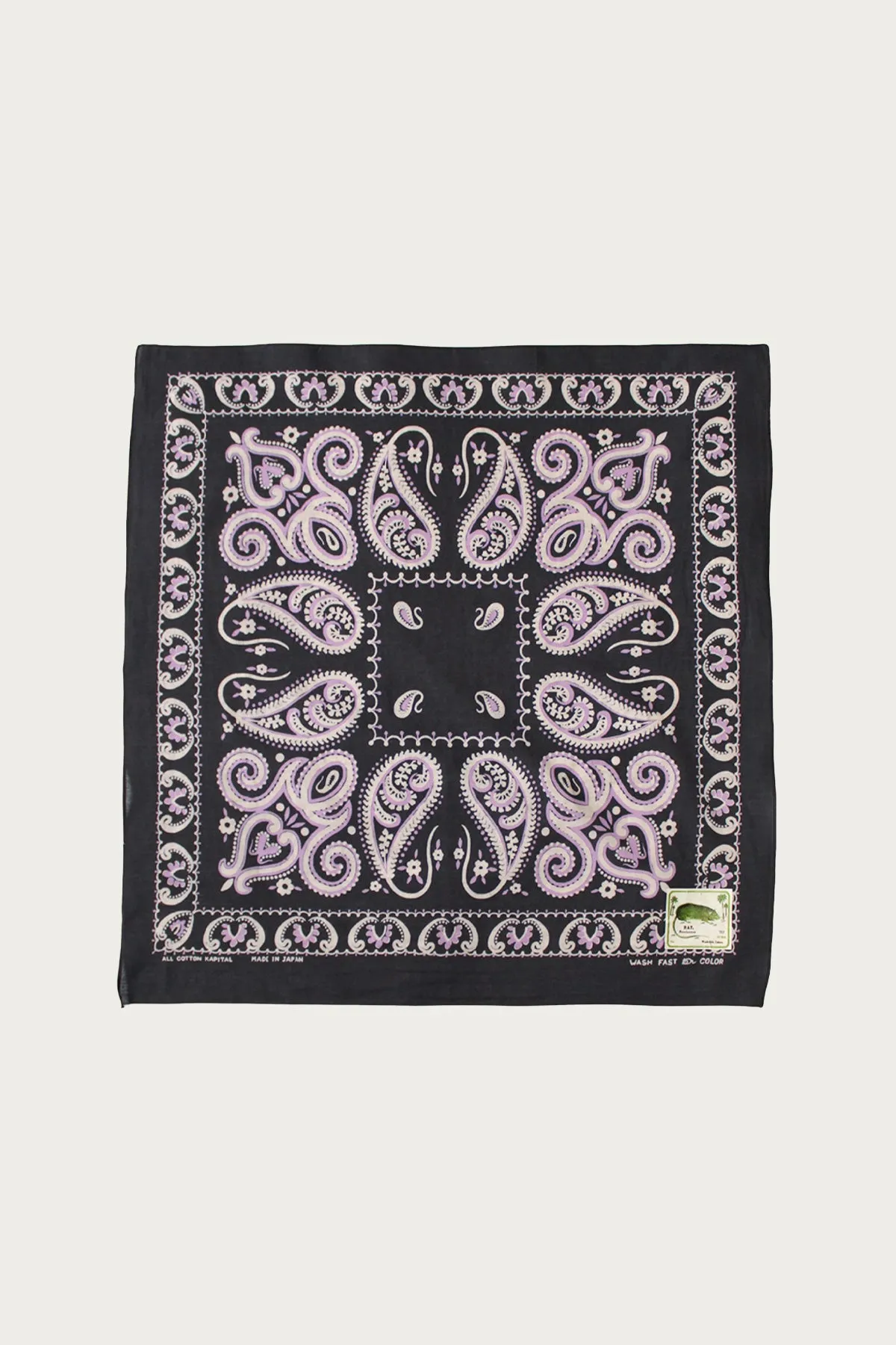 Fastcolor Selvedge Bandanna (SAMBO Paisely) 20x20 - Black sold by Canoe Club