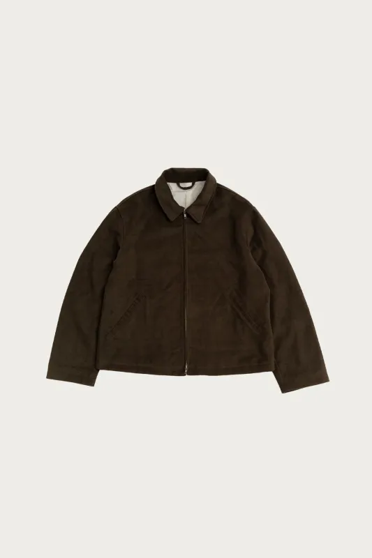 Site Jacket - Dark Brown Cotton Moleskin sold by Canoe Club