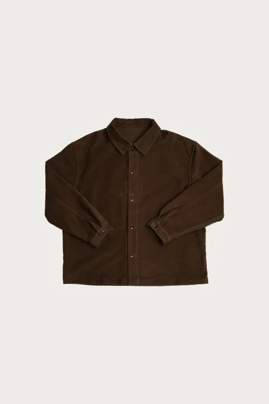 Signal Shirt - Dark Brown Cotton Moleskin made by James Coward