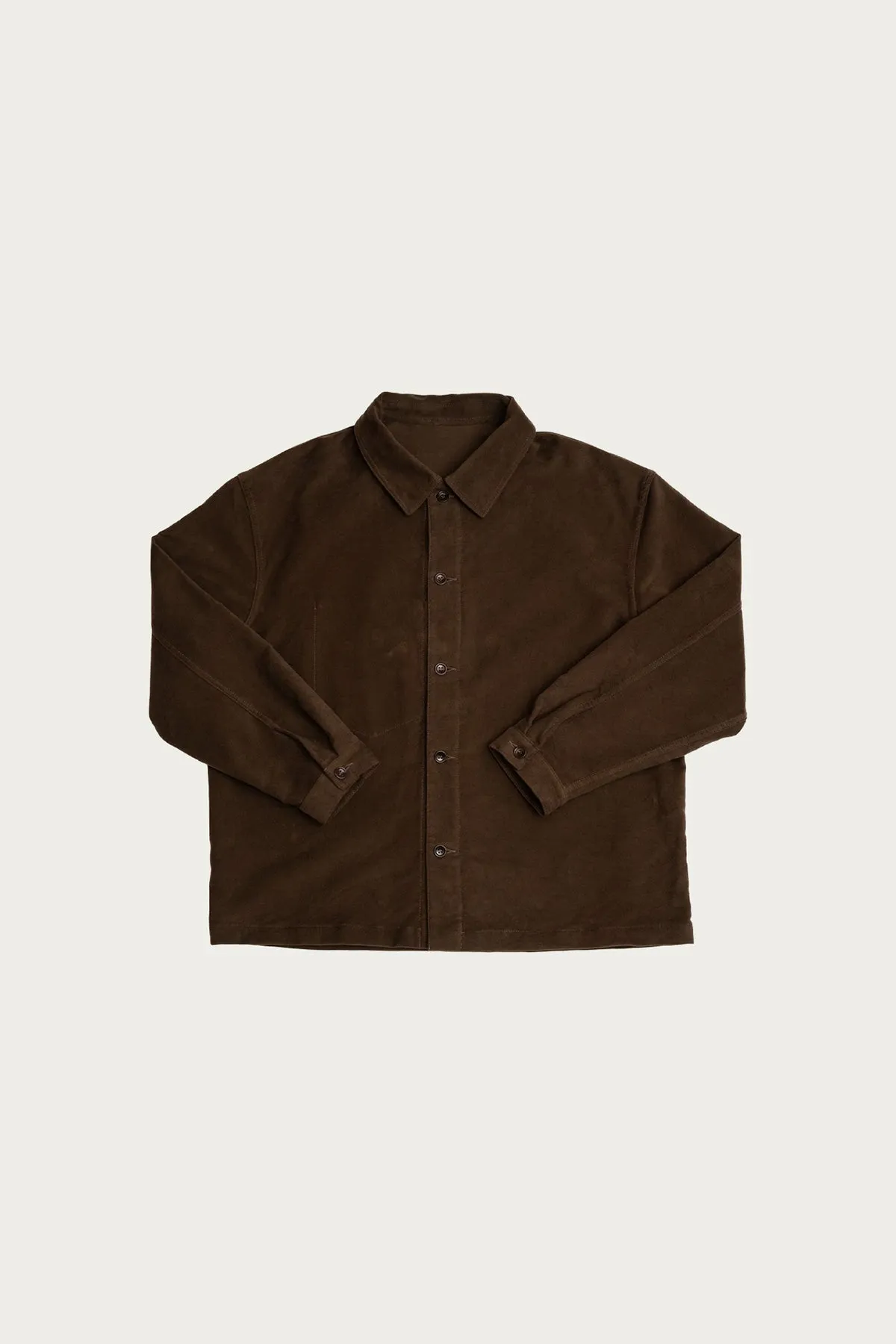 Signal Shirt - Dark Brown Cotton Moleskin sold by Canoe Club