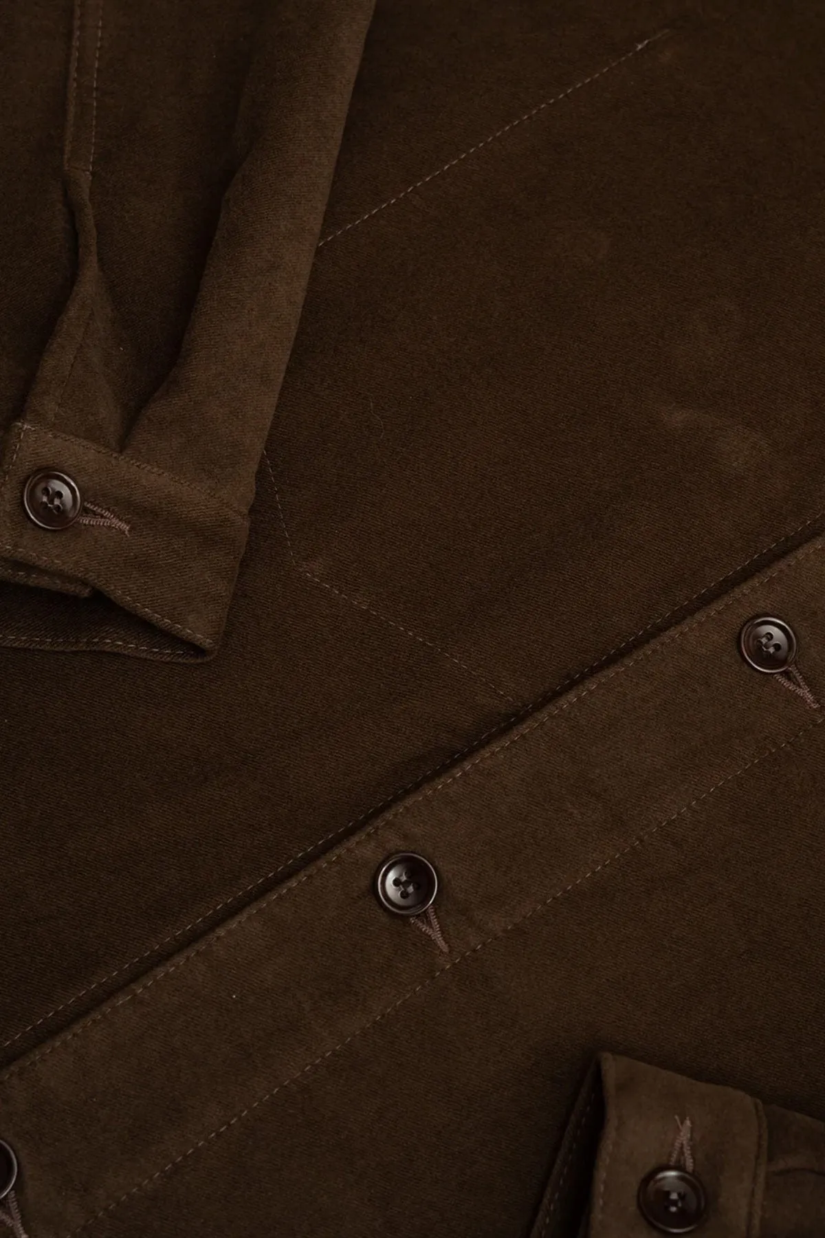 Signal Shirt - Dark Brown Cotton Moleskin sold by Canoe Club product image thumbnail 3