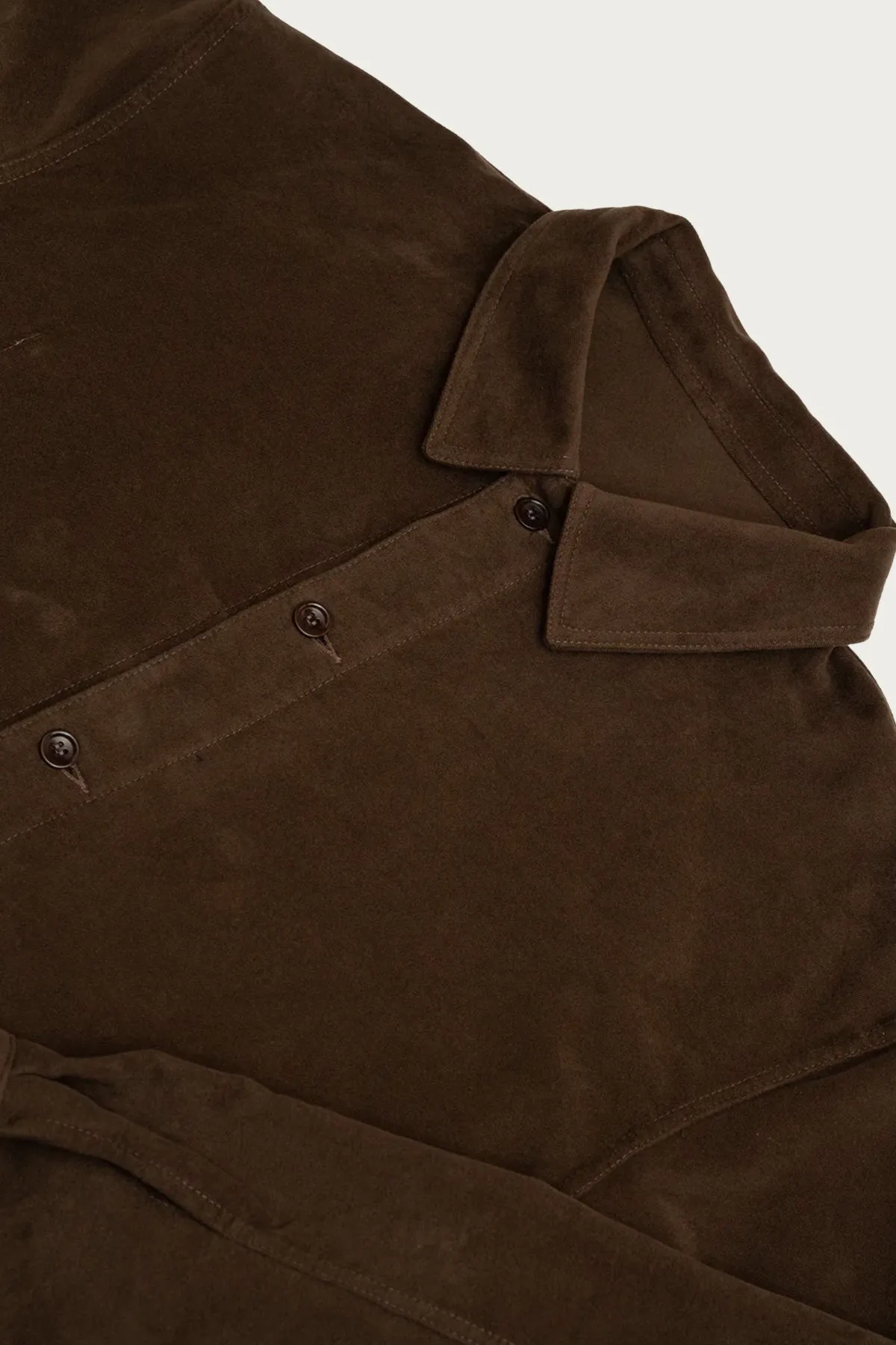 Signal Shirt - Dark Brown Cotton Moleskin sold by Canoe Club product image thumbnail 2