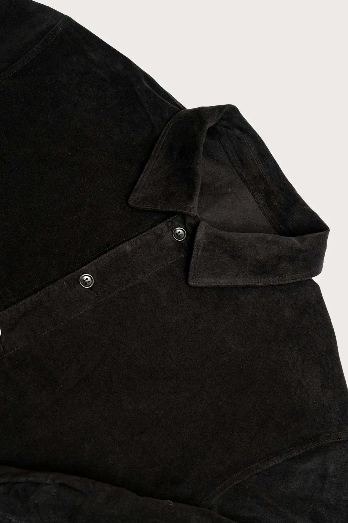 Signal Shirt - Black Cotton Moleskin sold by Canoe Club product image thumbnail 2