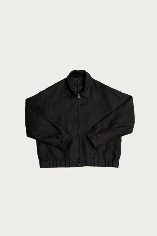 Machine Jacket - Black Belgian Linen made by James Coward