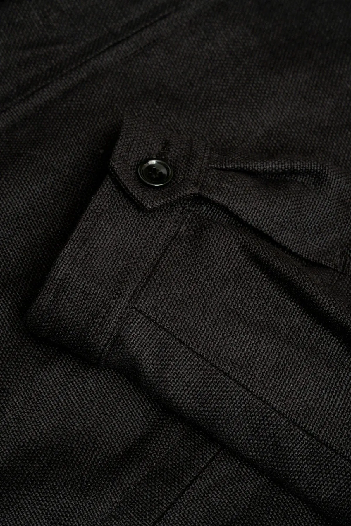 Machine Jacket - Black Belgian Linen sold by Canoe Club product image thumbnail 3