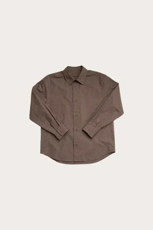 Filter Shirt - Taupe Cotton/Washi Typewriter sold by Canoe Club