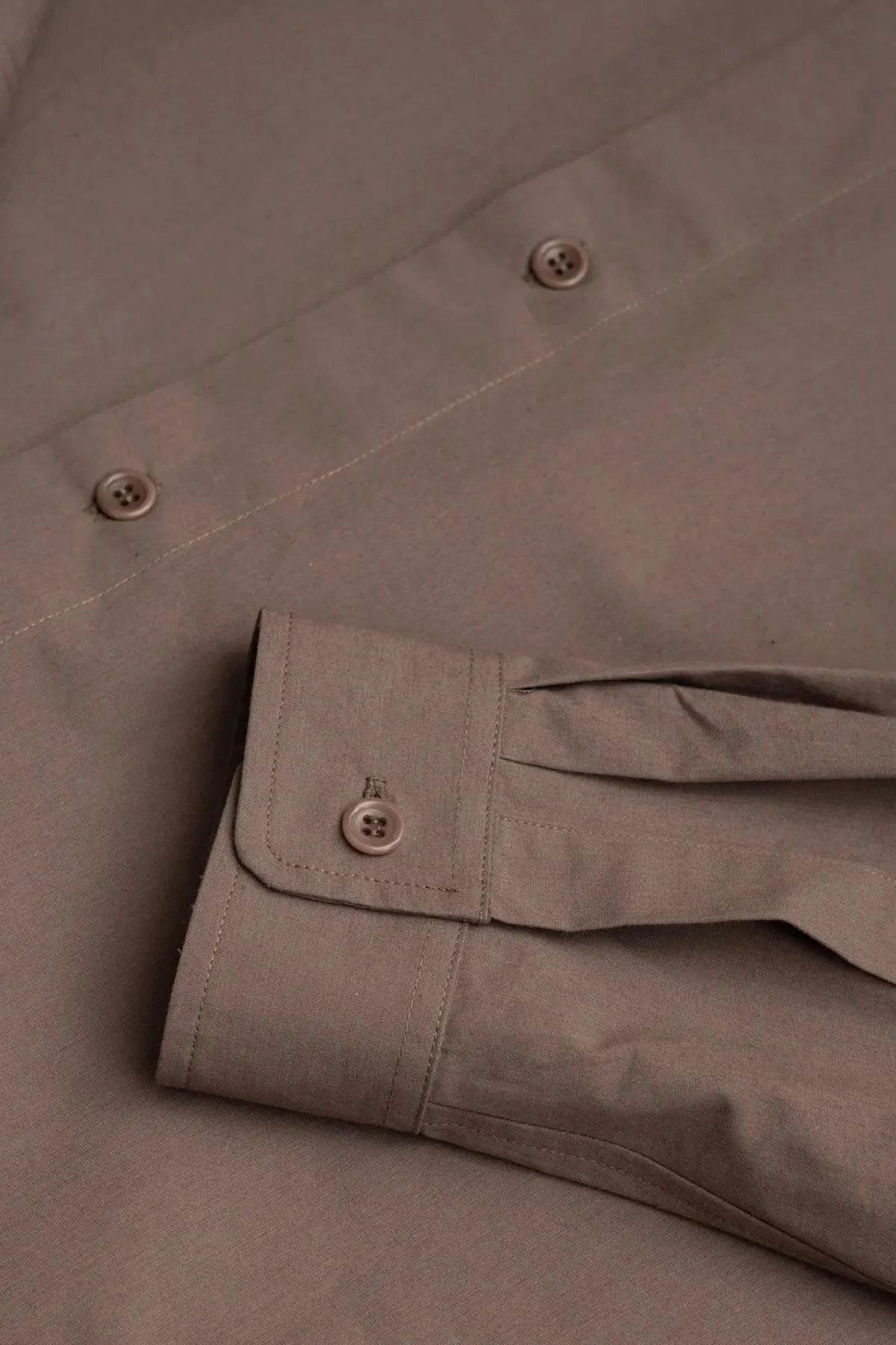 Filter Shirt - Taupe Cotton/Washi Typewriter sold by Canoe Club product image thumbnail 3