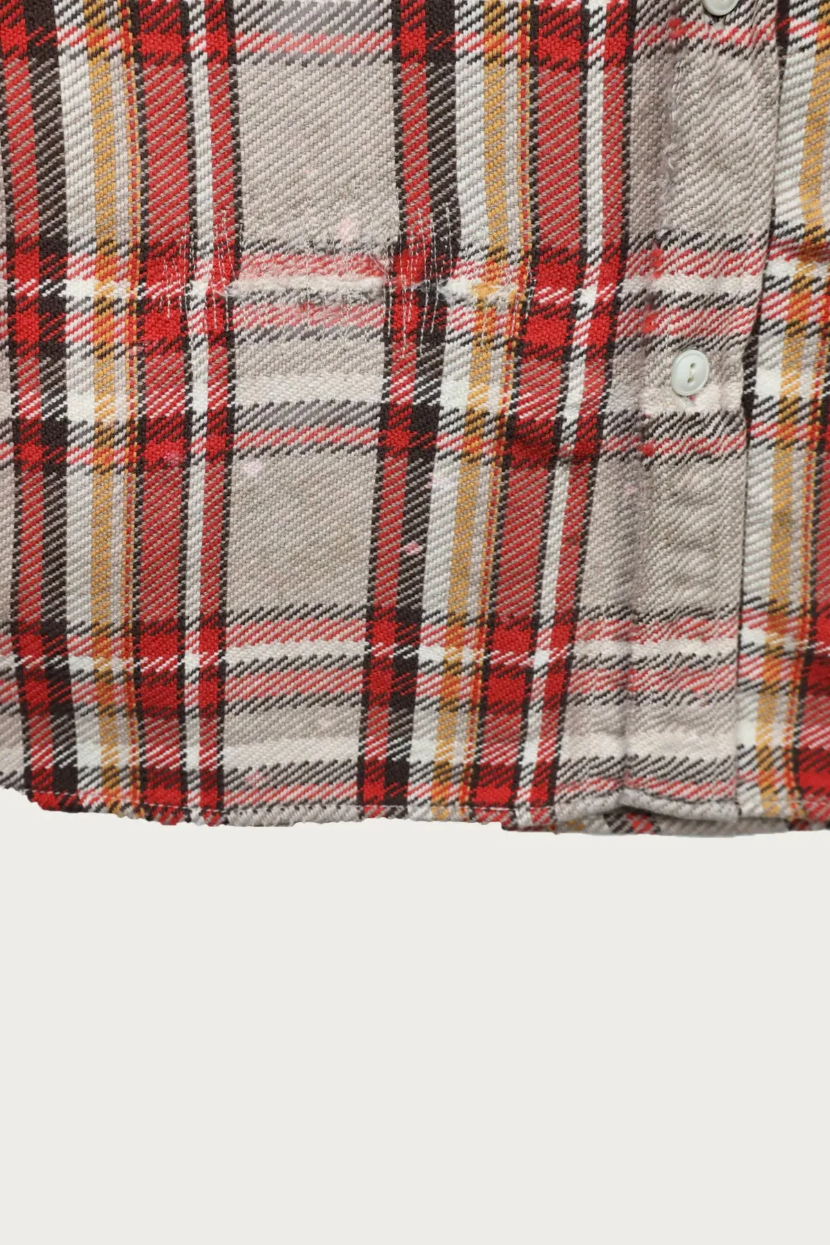 Original Cotton Check Flannel Work Shirt Fade & Damage - Gray x Red (Hand Wash) sold by Canoe Club product image thumbnail 3