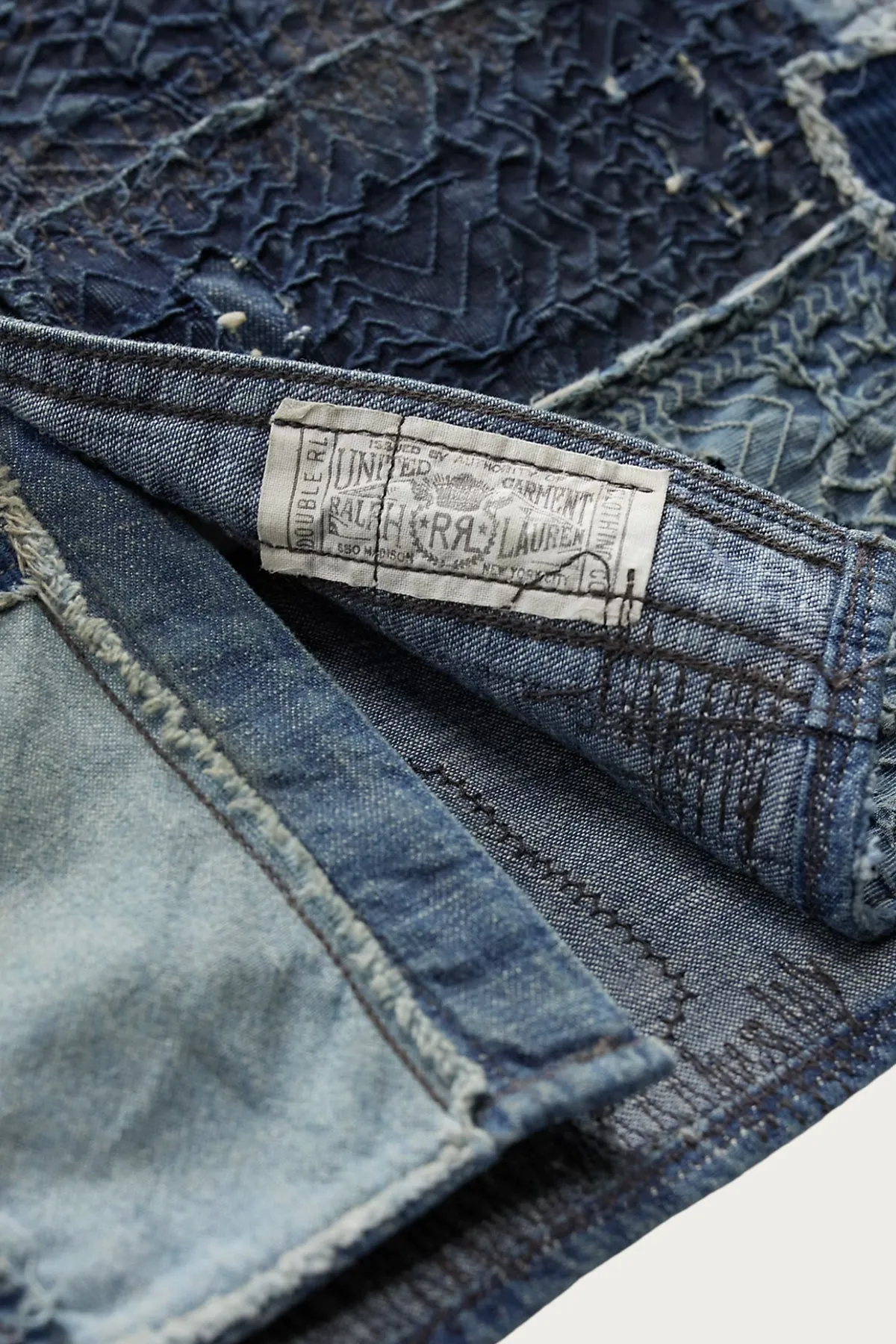 Denim Patchwork Shirt - Indigo Blue sold by Canoe Club product image thumbnail 4