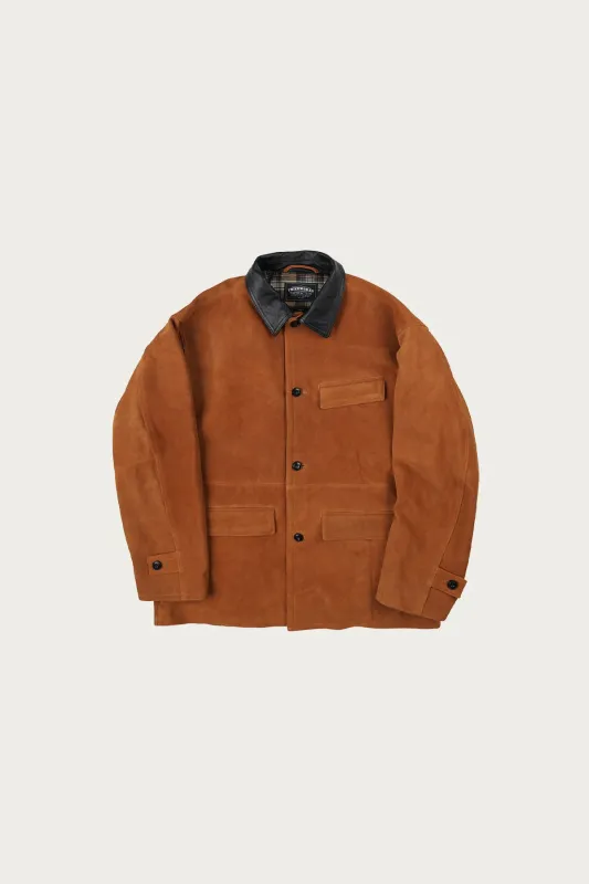 Suede French Car Coat - Camel sold by Canoe Club