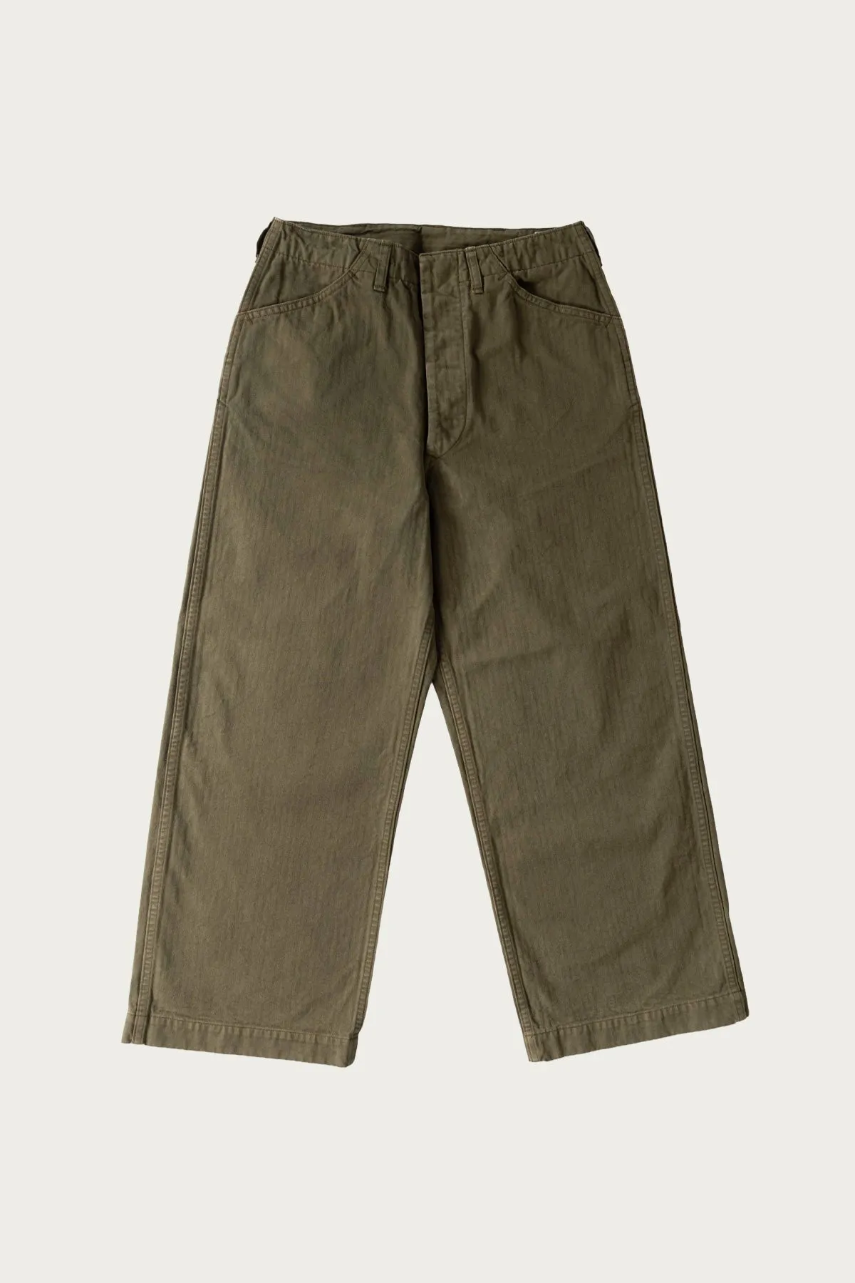 USMC Herringbone Wide Fit Utility Trousers - Dark Olive sold by Canoe Club