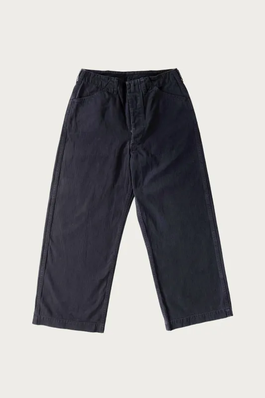 USMC Herringbone Wide Fit Utility Trousers - Dark Navy sold by Canoe Club
