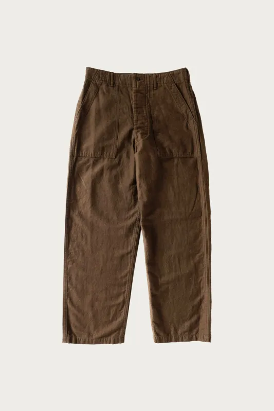 Relax Fit Cotton Linen Moleskin Fatigue Pants - Coffee Brown sold by Canoe Club