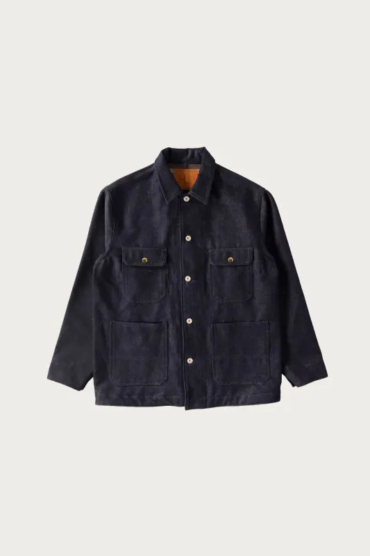 Cashmere Denim Railroad Chore Jacket - Indigo sold by Canoe Club