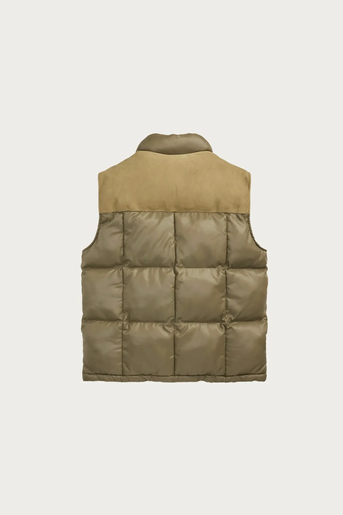 Leather-Yoke Quilted Ripstop Vest - Vintage Olive sold by Canoe Club product image thumbnail 2