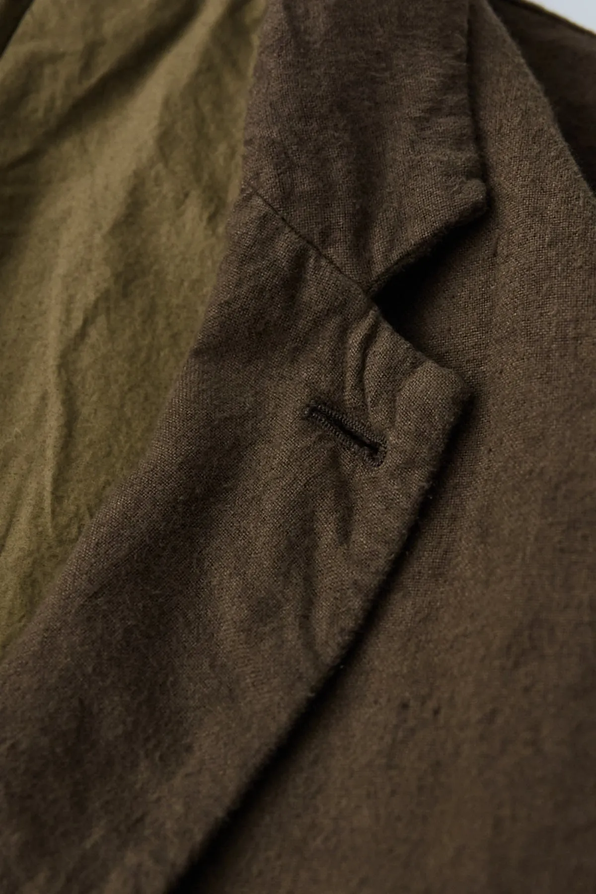 Linen Double Breasted Jacket - Dark Khaki sold by Canoe Club product image thumbnail 3