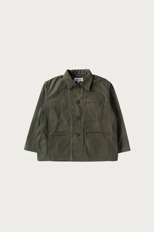 Utility Jacket - Olive Heavyweight Cotton Ripstop made by Canoe Club