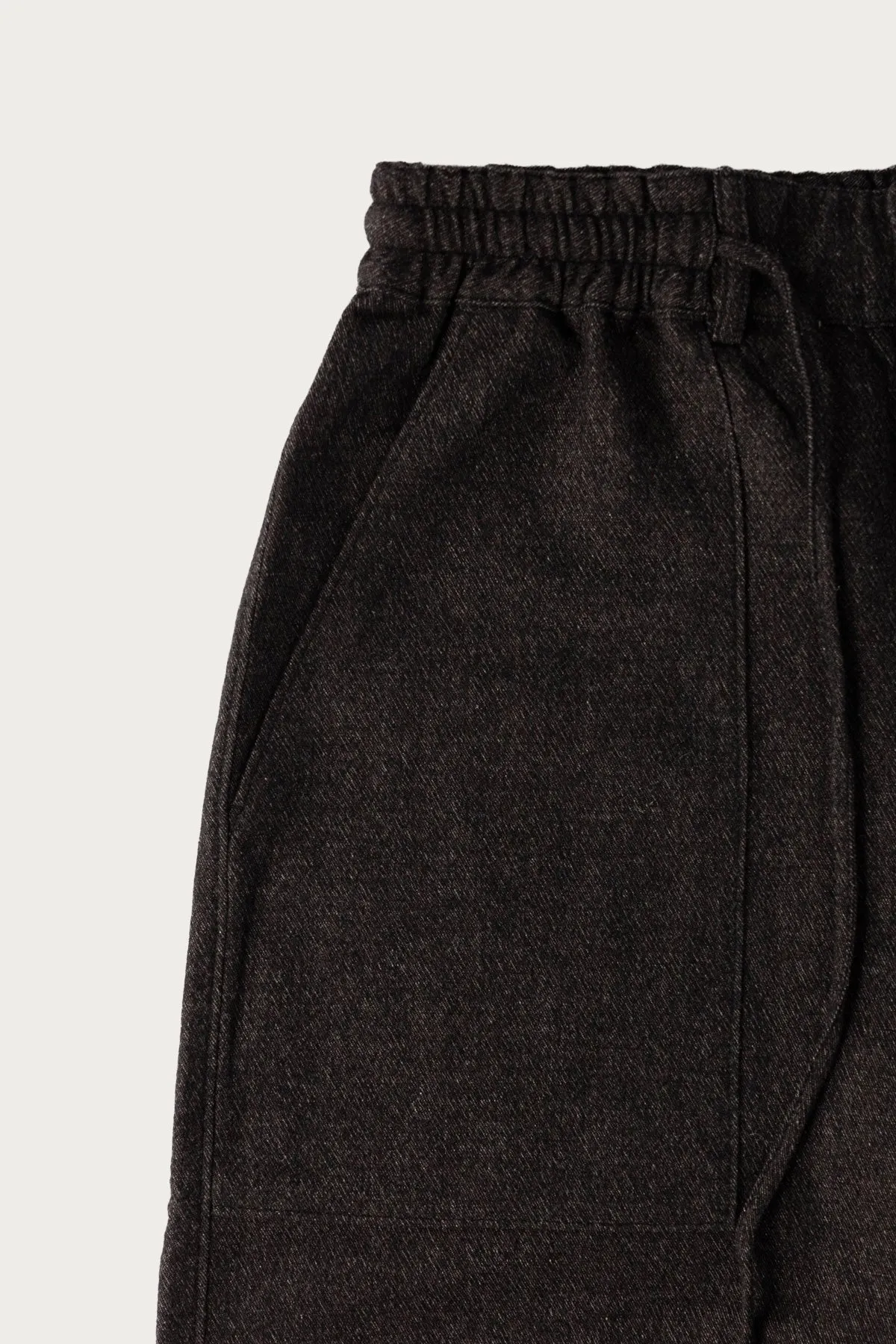 Cropped Drawstring Pants - Charcoal Wool Yak Linen Twill sold by Canoe Club product image thumbnail 3