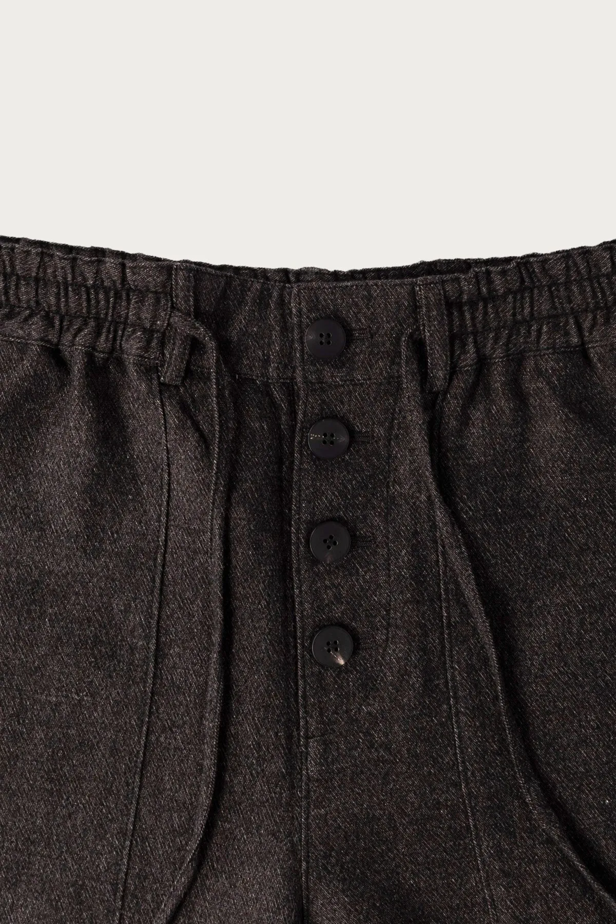 Cropped Drawstring Pants - Charcoal Wool Yak Linen Twill sold by Canoe Club product image thumbnail 2
