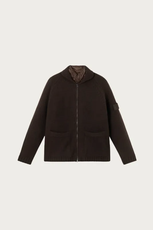 Cashmere President's Knit w/ Detachable Padded Lining - Dark Brown made by Stone Island
