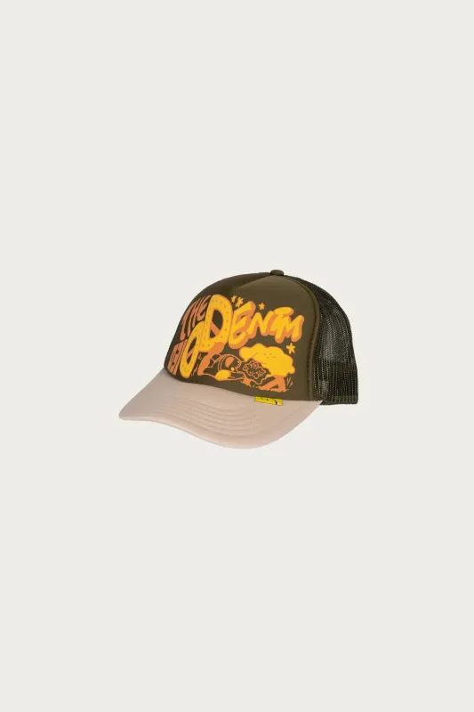 TH.D.D.Track Cap - Olive/Beige made by Kapital