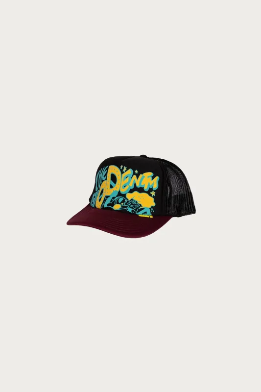 TH.D.D.Track Cap - Black/Burgundy made by Kapital