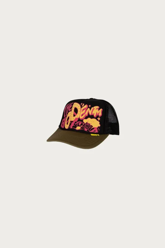TH.D.D.Track Cap - Black/Olive made by Kapital