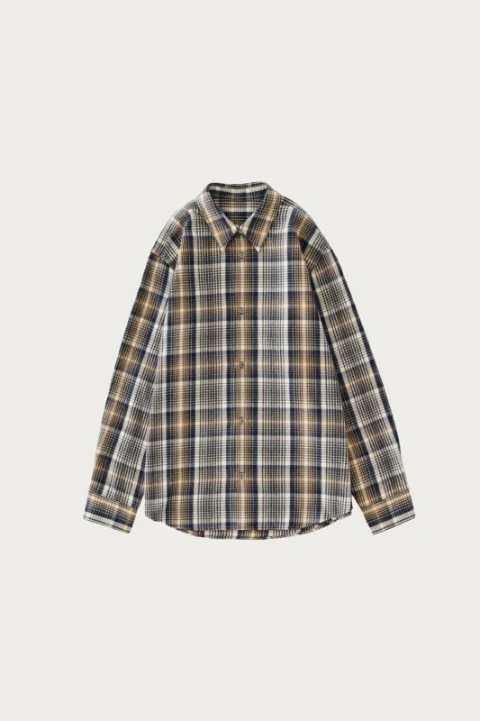 View Regular Shirt - Navy/Oatmeal Brushed Check (AL x SN) sold by Canoe Club