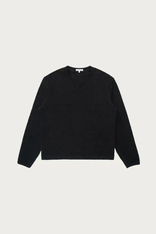 Teddy High V Neck - Black sold by Canoe Club