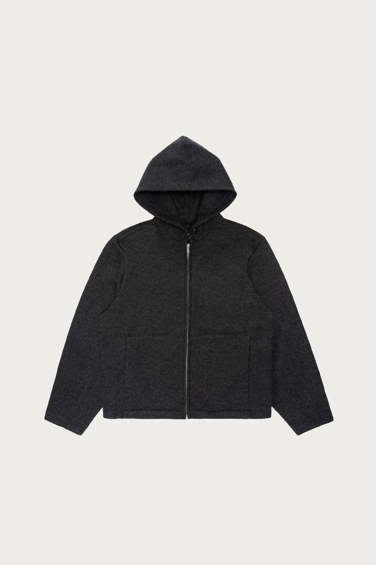Wool Zip Hoodie - Charcoal sold by Canoe Club