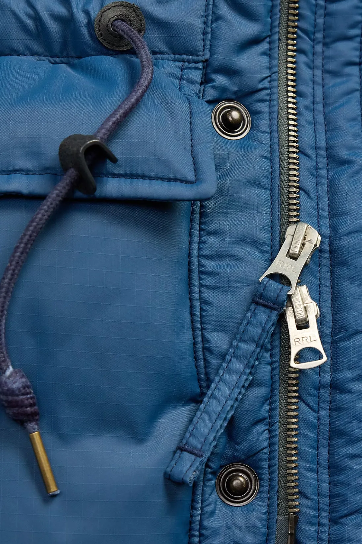 Quilted Ripstop Hooded Jacket - Vintage Blue sold by Canoe Club product image thumbnail 5